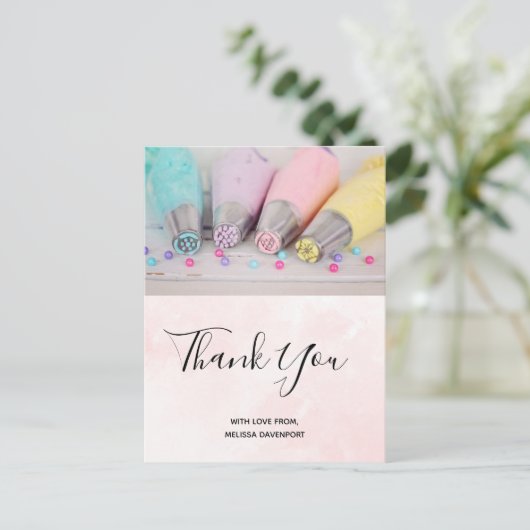 Verkleurde pasta-decorteerprogramma's Dank u wel Briefkaart (Staand voorkant)