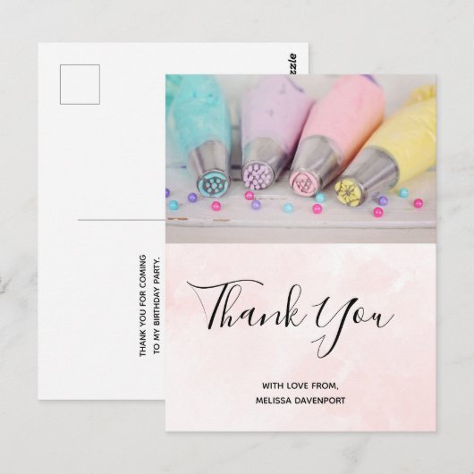 Verkleurde pasta-decorteerprogramma's Dank u wel Briefkaart (Voorkant / Achterkant)