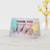 Verkleurde pasta-decorteerprogramma's Dank u wel Kaart (Gele Bloem)