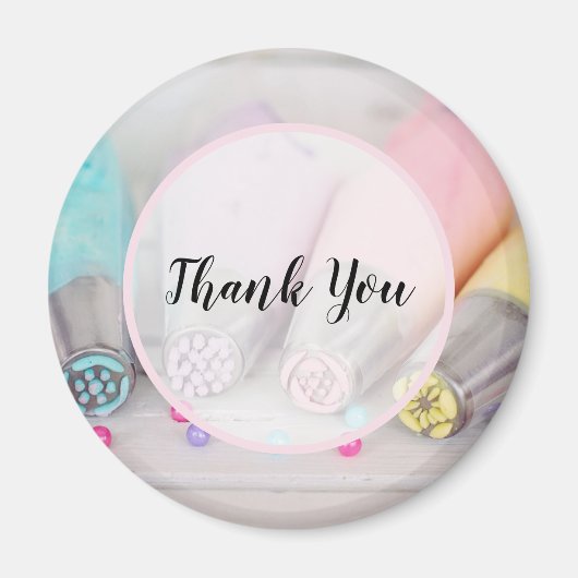 Verkleurde pasta-decorteerprogramma's Dank u wel Magneet (Voorkant)