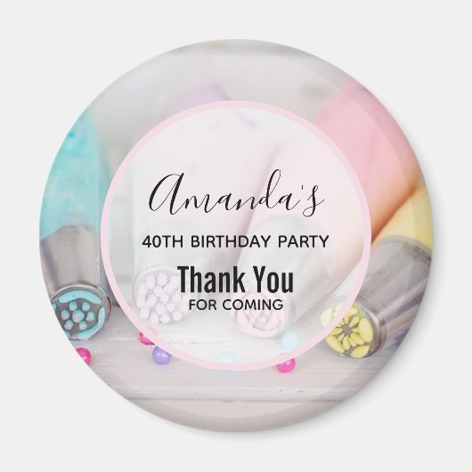 Verkleurde pasta-decorteerprogramma's Dank u wel Magneet (Voorkant)