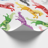 Verkleurde patroonspringpaarden cadeaupapier (Hoek)