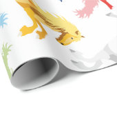 Verkleurde patroonspringpaarden cadeaupapier (Rol Hoek)