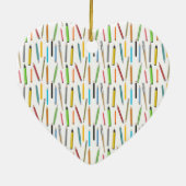 Verkleurde pencils artistieke penselen markeerteke keramisch ornament (Achterkant)