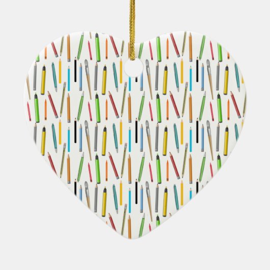 Verkleurde pencils artistieke penselen markeerteke keramisch ornament (Achterkant)