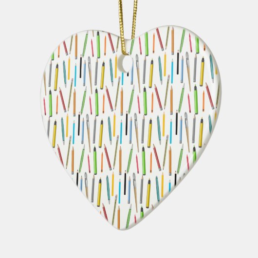 Verkleurde pencils artistieke penselen markeerteke keramisch ornament (Links)