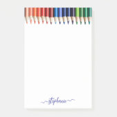 Verkleurde pennen met naam post-it® notes (Voorkant)