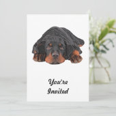 Verkleurde potlood Draaiende rottweiler papaveroge Kaart (Staand voorkant)