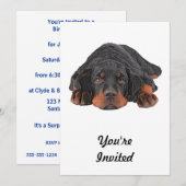 Verkleurde potlood Draaiende rottweiler papaveroge Kaart (Voorkant / Achterkant)