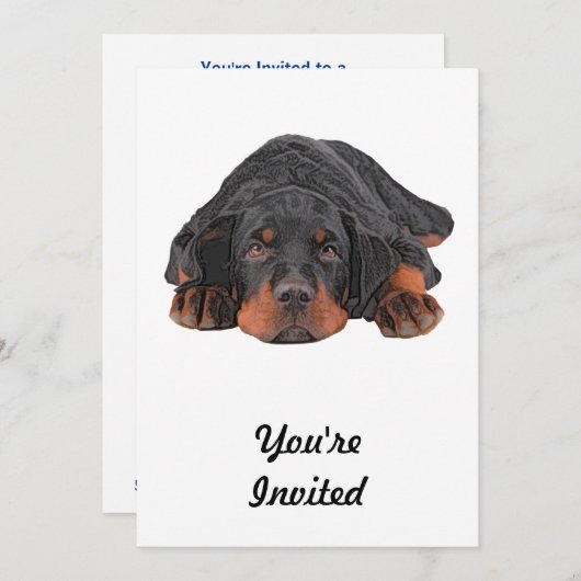 Verkleurde potlood Draaiende rottweiler papaveroge Kaart (Voorkant / Achterkant)