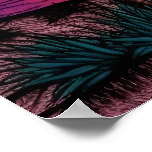 Verkleurde potloodblik van een verbluffende zonson poster (Hoek)