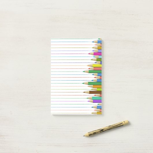 Verkleurde potloodlijnen post-it® notes (Op bureau)