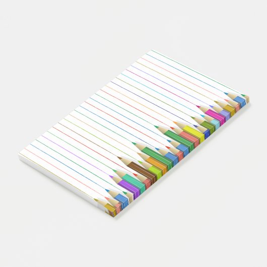 Verkleurde potloodlijnen post-it® notes (Schuin)