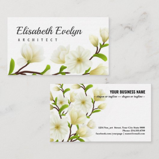 Verkleurde, realistische samenstelling van witte m visitekaartje (Voorkant / Achterkant)