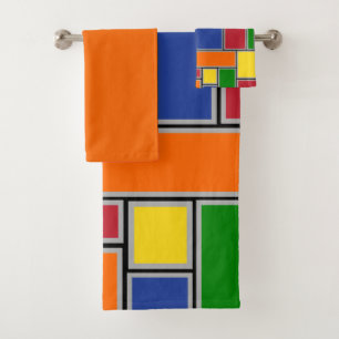 Verkleurde rechthoeken bad handdoek