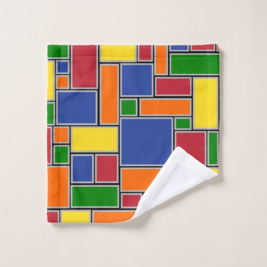 Verkleurde rechthoeken bad handdoek (Wasdoekje)