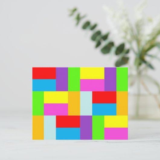 Verkleurde rechthoeken briefkaart (Staand voorkant)