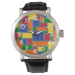 Verkleurde rechthoeken horloge