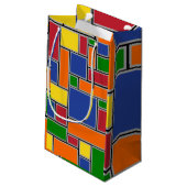 Verkleurde rechthoeken klein cadeauzakje (Achterkant Gekanteld)