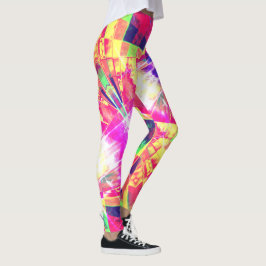 Verkleurde rechthoeken met schuine of strekte kleu leggings