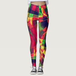 Verkleurde rechthoeken met schuine streep of met r leggings