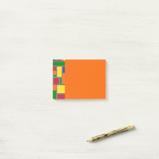 Verkleurde rechthoeken post-it® notes (Op bureau)