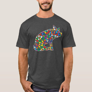 Verkleurde regenboogpoka Dot Pig International Dot T-shirt