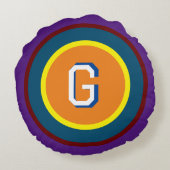 Verkleurde ringen met Monogram Round Pillow Rond Kussen (Achterkant)