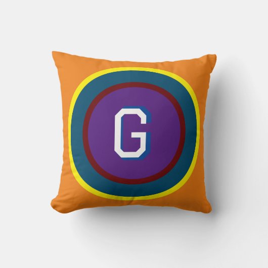 Verkleurde ringen met Monogram Sierkussen (Voorkant)