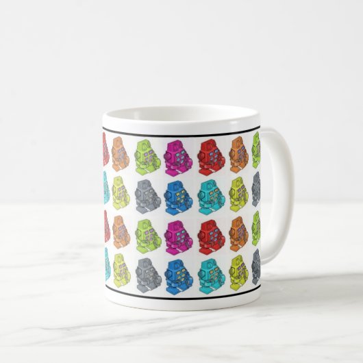 Verkleurde robots koffiemok (Voorkant rechts)