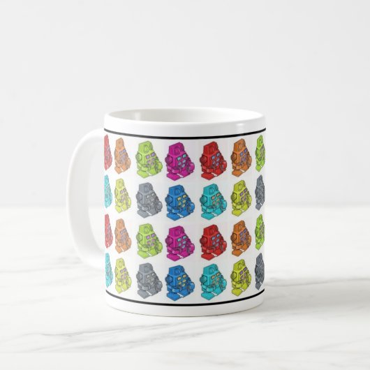 Verkleurde robots koffiemok (Voorkant links)