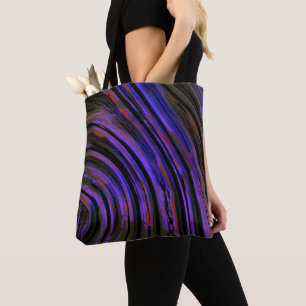 Verkleurde rubberen rubberen snit in blauw paars t tote bag
