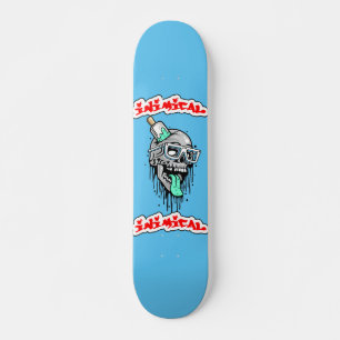 Verkleurde schedel persoonlijk skateboard
