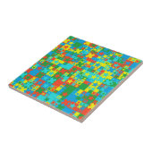 Verkleurde sterren en kruisingen tegeltje (Zijkant)