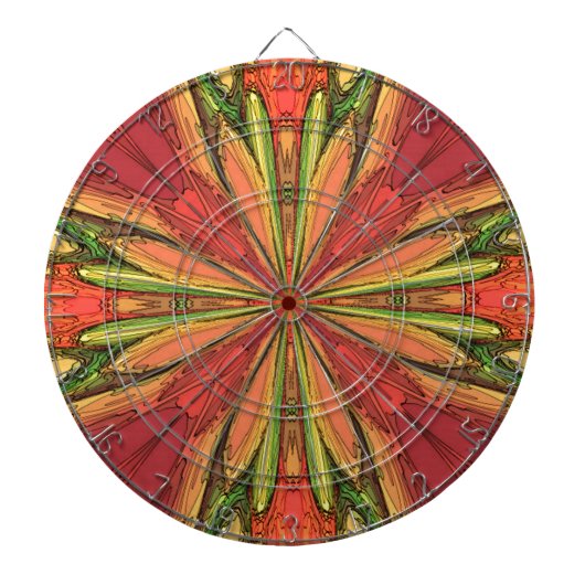 Verkleurde stralen dartbord (Voorkant)
