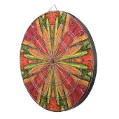 Verkleurde stralen dartbord (Voorkant Rechts)