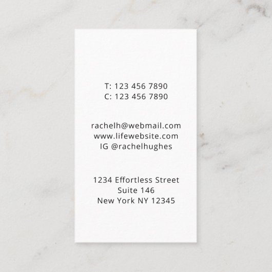 Verkleurde structuurgebeurtenissenplanner visitekaartje (Achterkant)