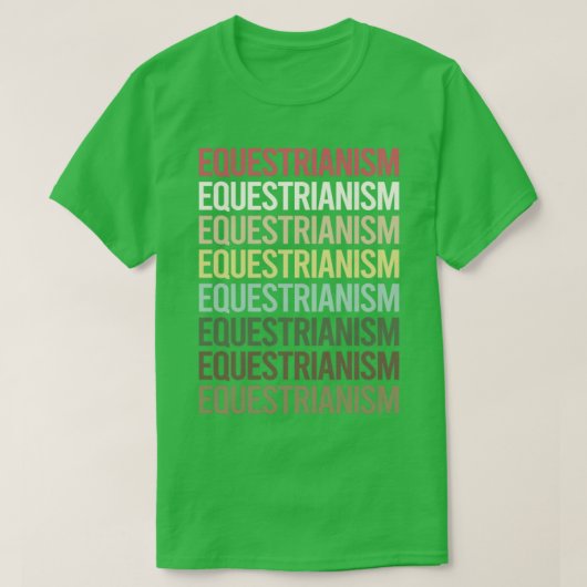 Verkleurde tekst Equestrianisme Horseback Riding T-shirt (Design voorkant)