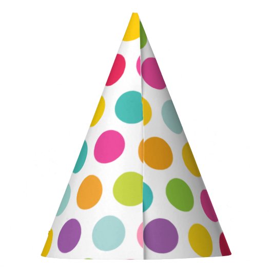 Verkleurde verjaardag met Polka-Stippen Feesthoedjes (Achterkant)