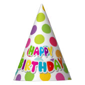 Verkleurde verjaardag met Polka-Stippen Feesthoedjes (Voorkant)