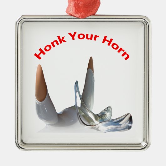 Verkleurde vierkant metalen ornament (Voorkant)