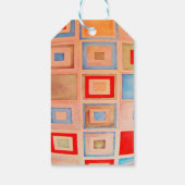 Verkleurde vierkanten cadeaulabel (Achterkant)