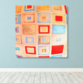 Verkleurde vierkanten canvas afdruk (Insitu (Houten vloer))