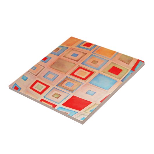 Verkleurde vierkanten tegeltje (Zijkant)