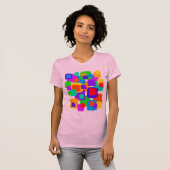 Verkleurde vierkantjes t-shirt (Voorkant volledig)