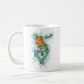 Verkleurde vliegskater, grappige illustratie koffiemok (Links)