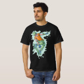 Verkleurde vliegskater, grappige illustratie t-shirt (Voorkant volledig)