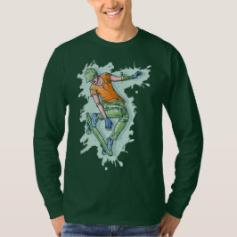 Verkleurde vliegskater, grappige illustratie t-shirt