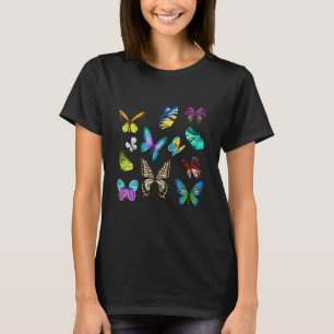 Verkleurde vlinder t-shirt