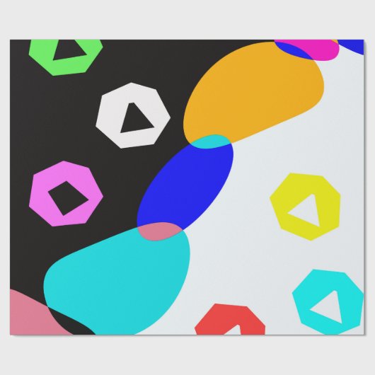 Verkleurde vormen cadeaupapier (Vlak)